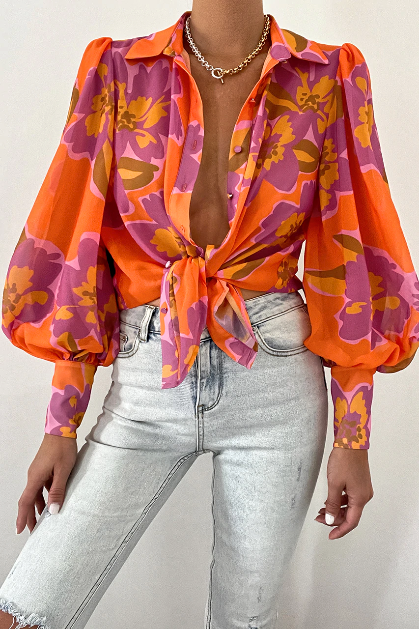 Elowira Orchid Print Blouse