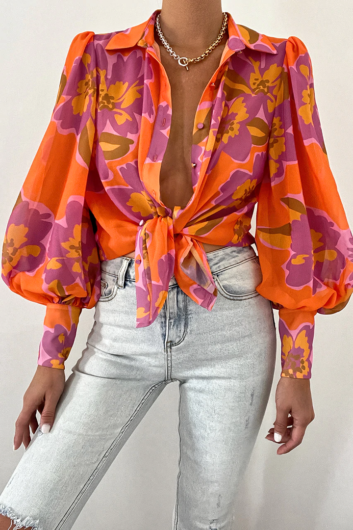 Elowira Orchid Print Blouse