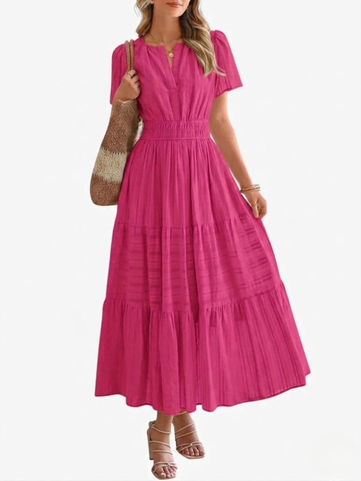 Elara – Tiered Maxi Dress with Smocked Waist