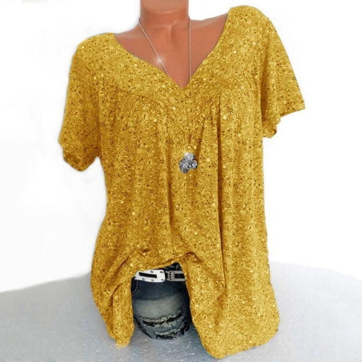 Liora Printed V-Neck Summer Top