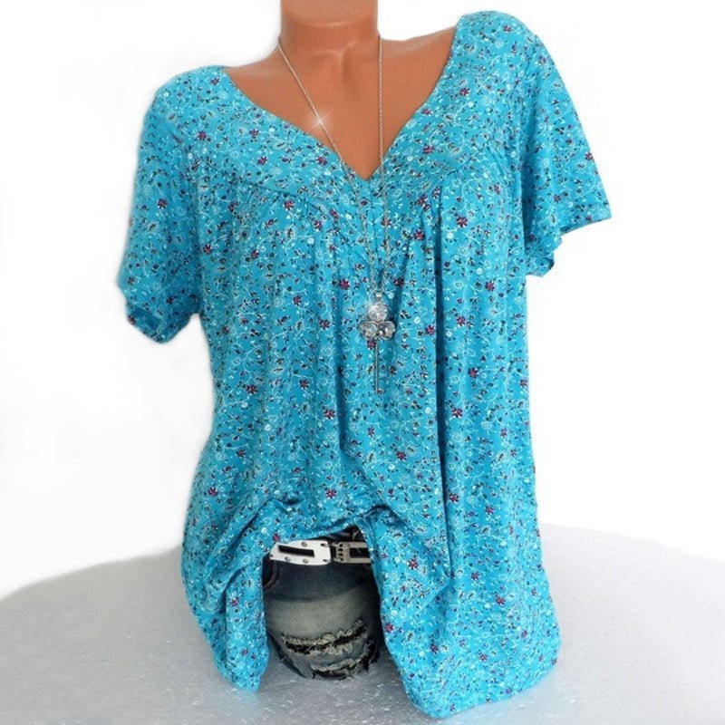 Liora Printed V-Neck Summer Top