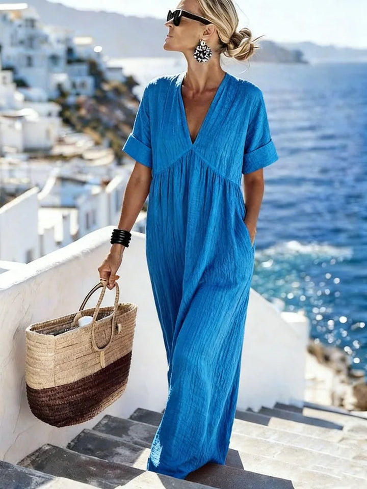 Relaxed V-neck Summer Dress