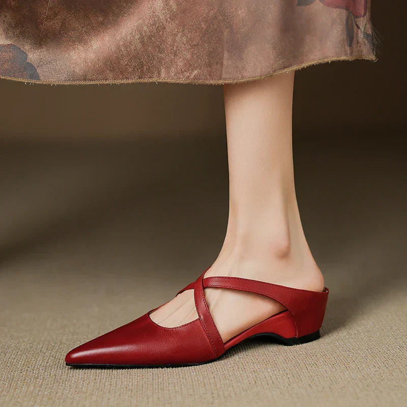 Serelina Leather Mule Slides