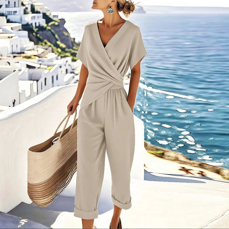 Serena – Wrap Front Cropped Jumpsuit