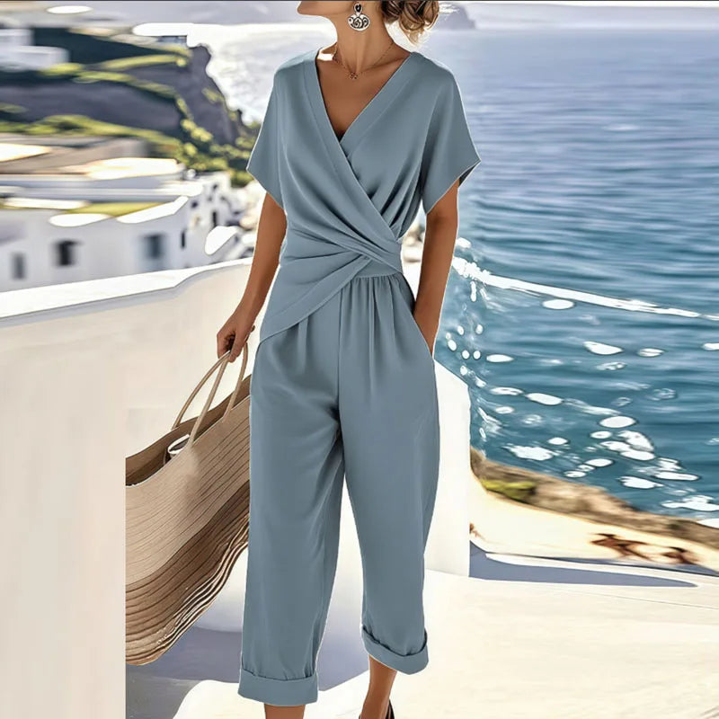 Serena – Wrap Front Cropped Jumpsuit