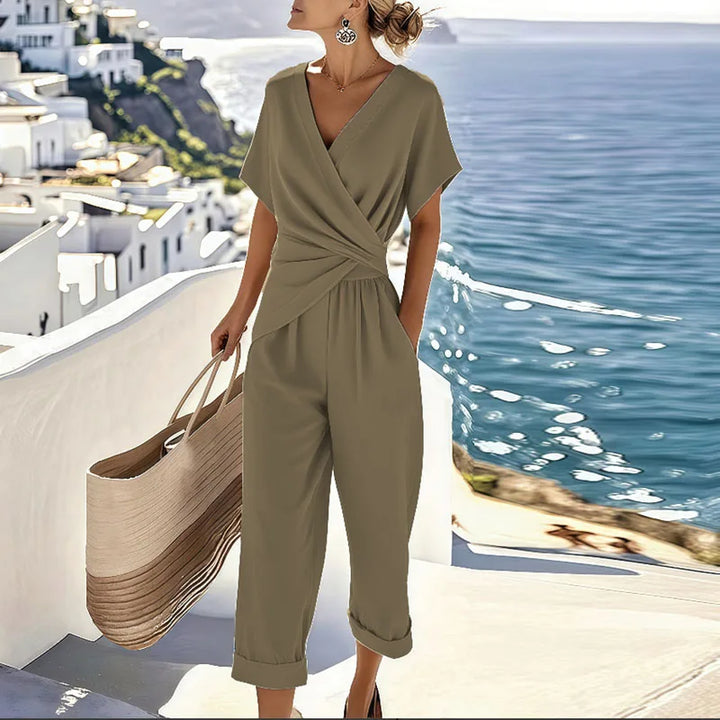 Serena – Wrap Front Cropped Jumpsuit