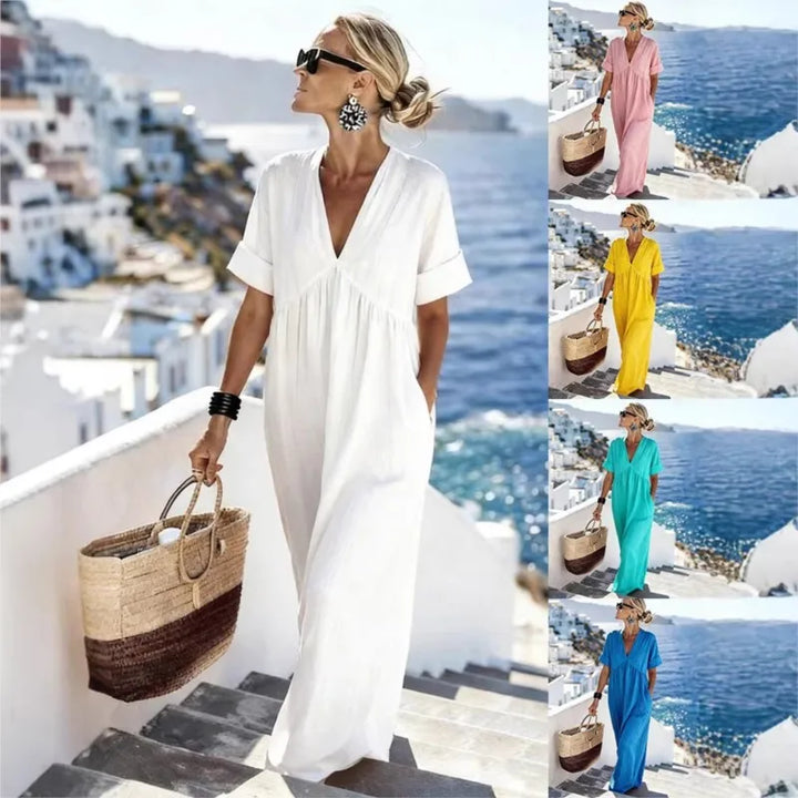 Relaxed V-neck Summer Dress
