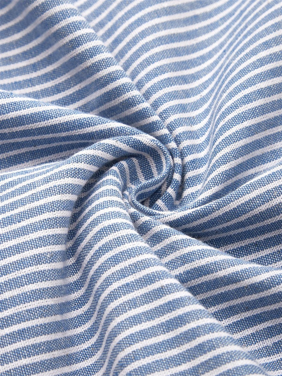 Sofia – Striped Midi Dress with Button Detail