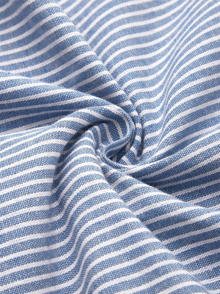 Sofia – Striped Midi Dress with Button Detail